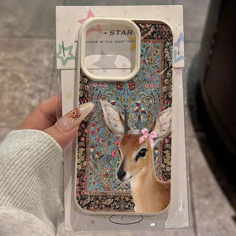 Xiaomi Poco X6 - Vintage Herten Lichee Siliconen Patroon Telefoon