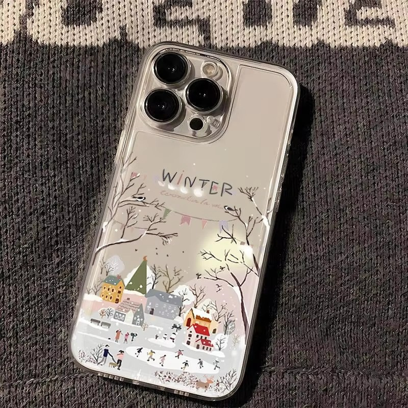 Samsung Galaxy A55 - Mooie winterse sneeuw telefoonhoes voor Samsung