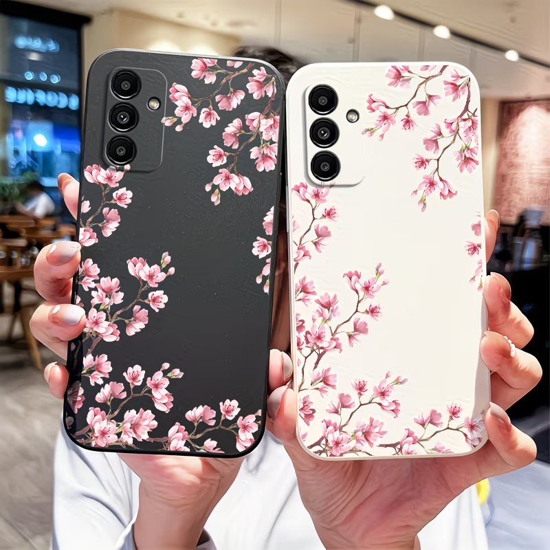 Samsung Galaxy A55 - Roze kersenbloesemtak print telefoonhoesje voor Samsung